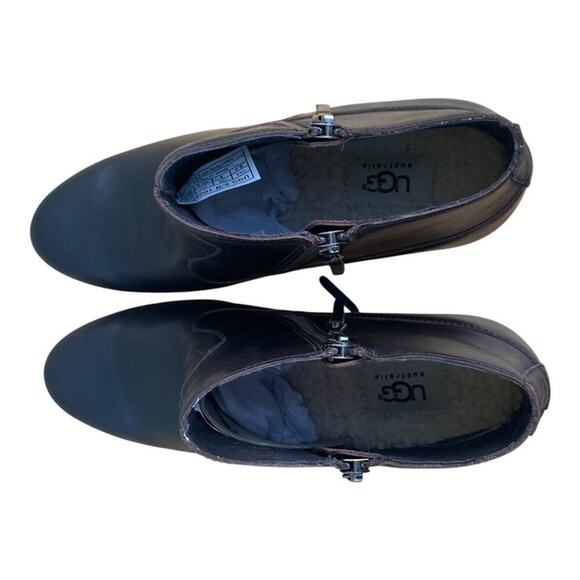 NWOT UGG Meredith Ankle Wedge Boots Brown Leather Womens US 9.5 SN 1009948 - Picture 4 of 16